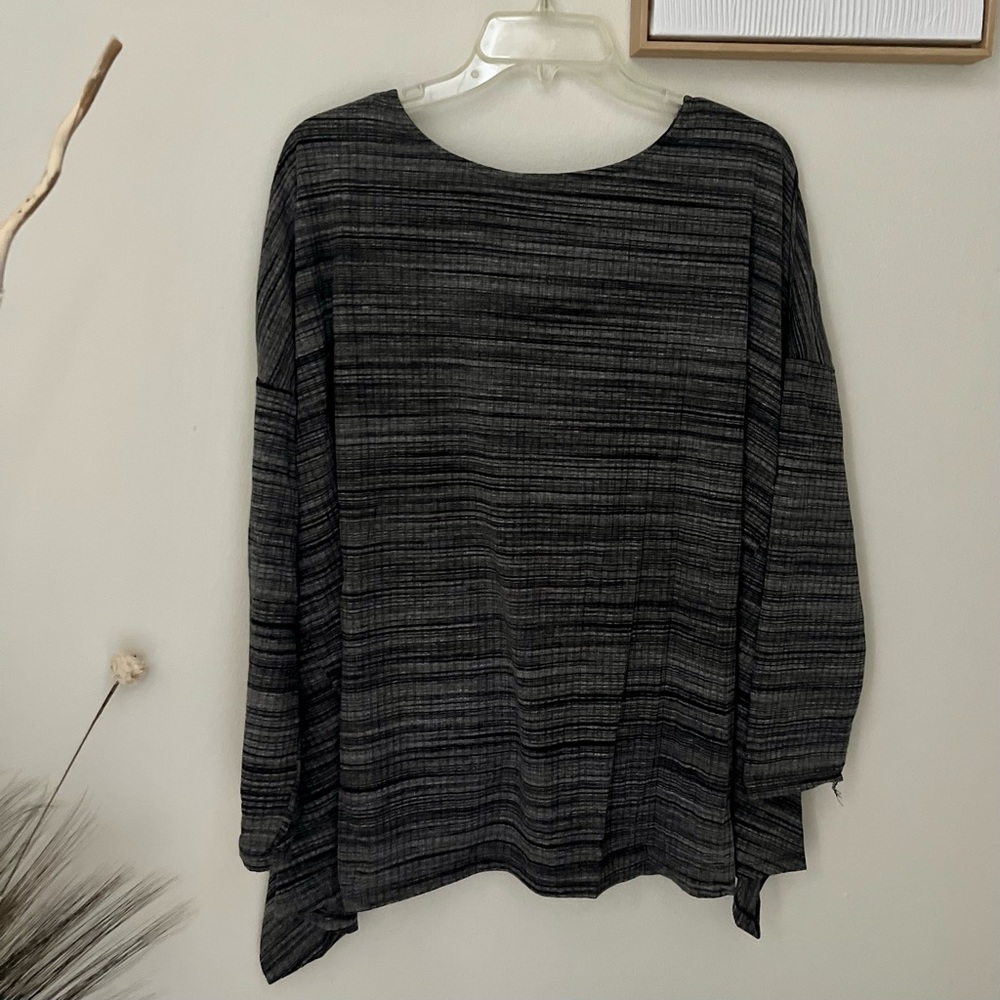 Twist wrap long sleeve blouse plus size
